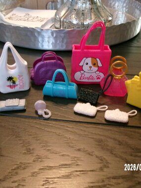 MATTEL Barbie Doll  12 Handbag Purse TOTES, EVENING BAGS,  PURSE Lot Accessories